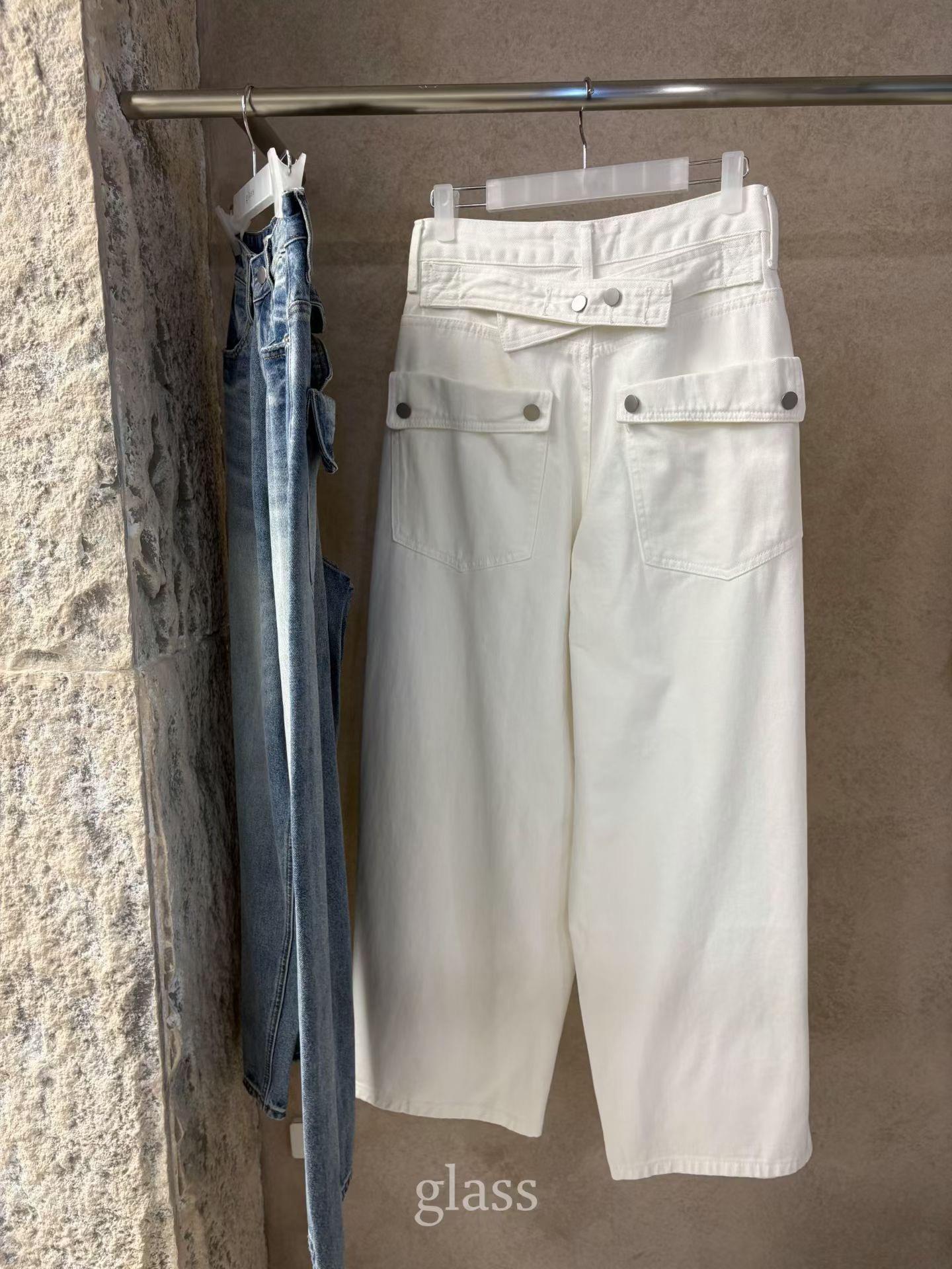 立體口袋圓弧牛仔褲